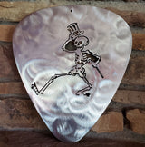 Grateful Dead Skeleton Guitar Pick Metal Art
