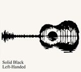 Guitar Sunset with Trees Metal Art