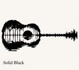 Guitar Sunset with Trees Metal Art