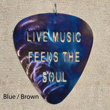 Live Music Feeds the Soul Guitar Pick Metal Art