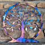 Tree of Life / Family Tree with Circle Metal Art Sculpture