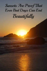 Vertical Sunset Over Ocean Rocks