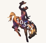 Wyoming Bucking Horse and Rider Metal Art