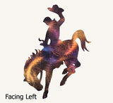 Wyoming Bucking Horse and Rider Metal Art