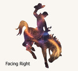 Wyoming Bucking Horse and Rider Metal Art