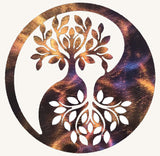 Tree of LIfe / Family Tree with Yin Yang Metal Art Sculpture