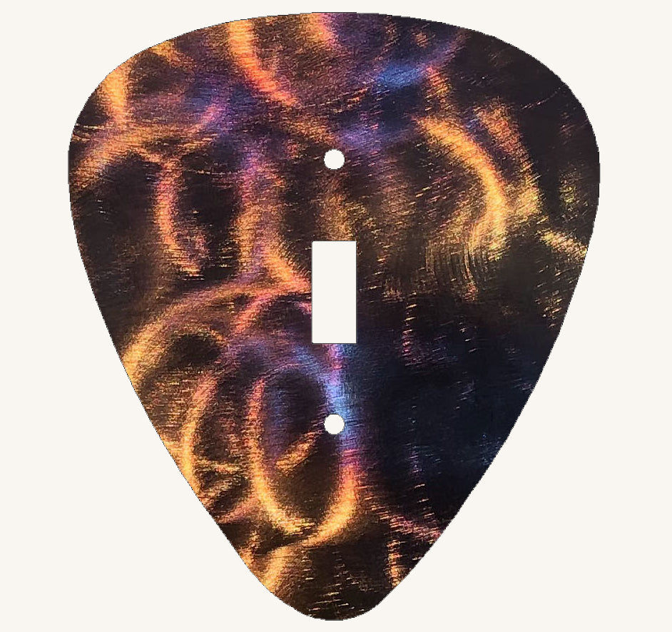 Guitar Pick Light Switch Cover Metal Art Mountain Metal Arts