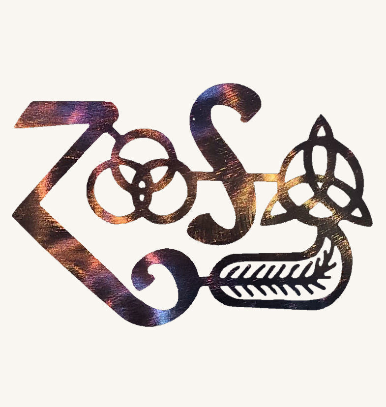 Formand ru Anden klasse Led Zeppelin Zoso Four Symbols Metal Art – Mountain Metal Arts