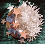 Moon, Stars and Sun 3-D Metal Wall Art Sculpture with Copper Stars 11", 17" or 26" - Mountain Metal Arts