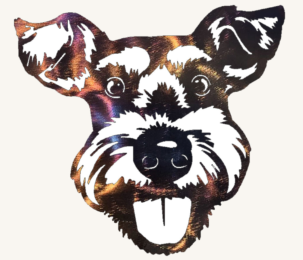 Schnauzer Metal Art Sculpture Mountain Metal Arts