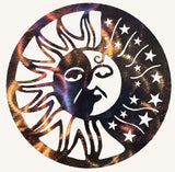 Sunface with Stars Metal Art Sculpture - 12", 16", 22" or 28"