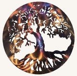 Tree of Life / Family Tree Round Metal Art Sculpture