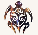 Turtle Tribal Metal Art Sculpture