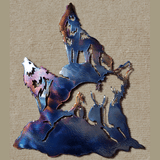 Wolf Song Night Metal Art (#103) - Mountain Metal Arts