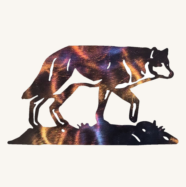 Wolf Walking Gently Metal Art (#105)