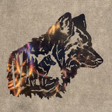 Wolf Head with Wolf and Tree Interior Metal Art (#106) - Mountain Metal Arts