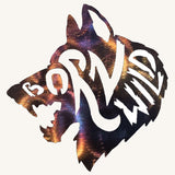 Wolf Head with "Born Wild" Cut Out Metal Art (#115)