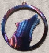 Wolf Head Howling In Circle Metal Art (#122) - Mountain Metal Arts