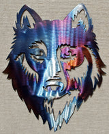 Wolf Face Front Metal Art (#126) - Mountain Metal Arts