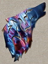 Wolf Head Howling Metal Art (#128) - Mountain Metal Arts