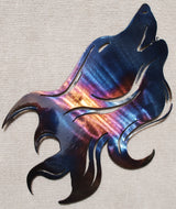 Wolf Head with Flowing Hair Metal Art (#131) - Mountain Metal Arts