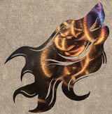 Wolf Head with Flowing Hair Metal Art (#131) - Mountain Metal Arts