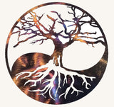 Yin Yang Tree Metal Art Sculpture