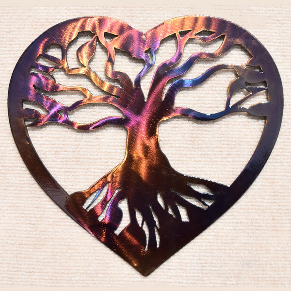 Tree in Heart Metal Art Sculpture - Mountain Metal Arts