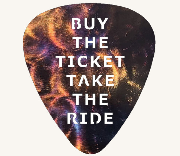 Buy the Ticket, Take the Ride Guitar Pick Metal Art