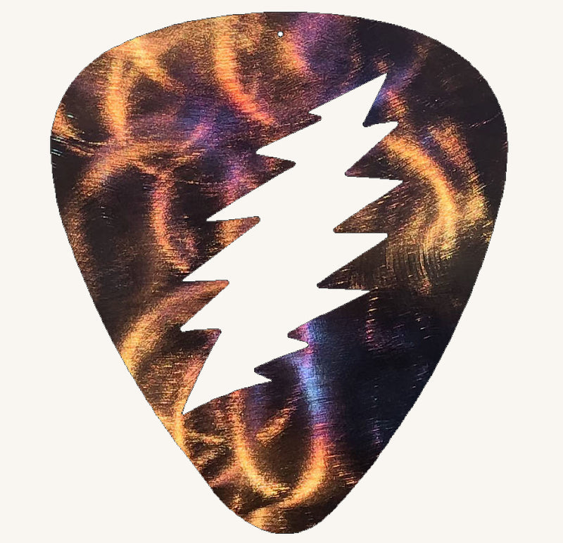 Grateful Dead Lightning Bolt Guitar Pick Metal Art