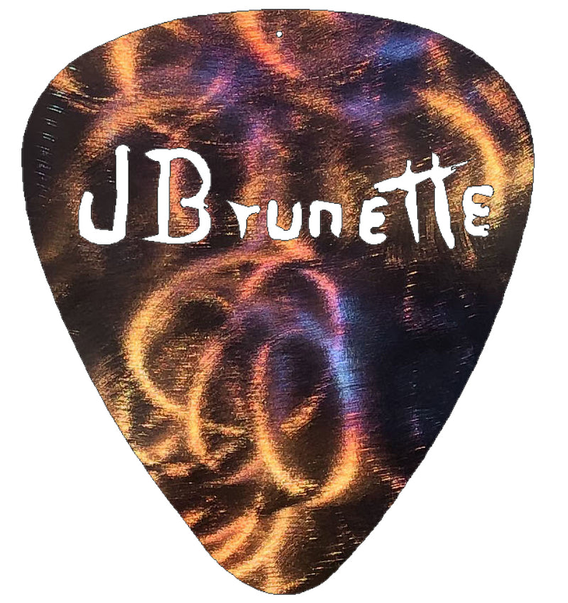 CUSTOM - J Brunette Guitar Pick Metal Art