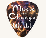 Music Can Change the World Guitar Pick Metal Art