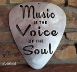 Music is the Voice of the Soul Guitar Pick Metal Art