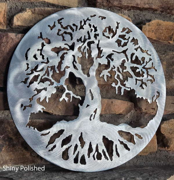 Tree of Life / Family Tree Round Metal Art Sculpture