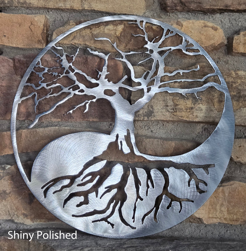 Yin Yang Tree Metal Art Sculpture