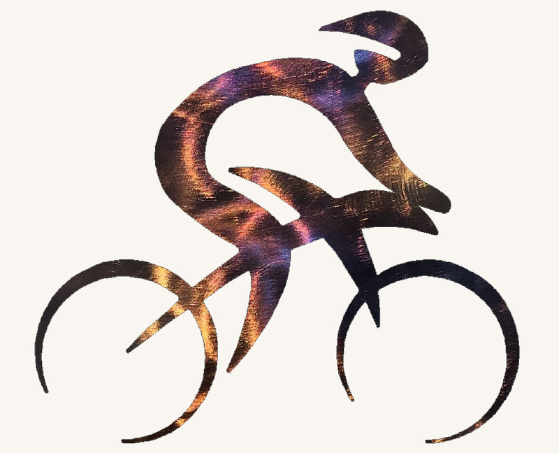 Bicyclist Metal Art