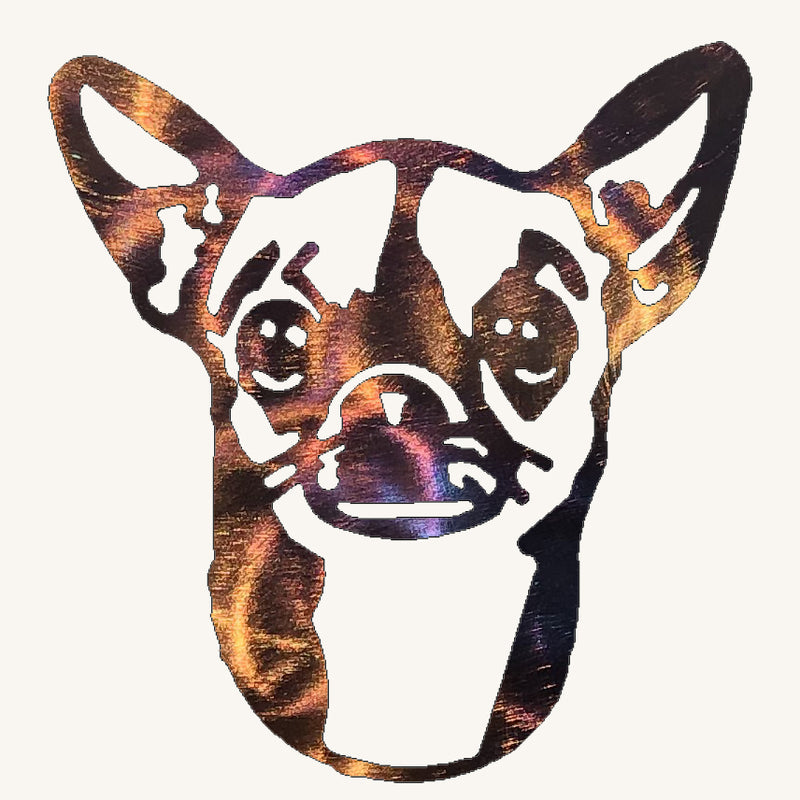 Chihuahua Face Metal Art