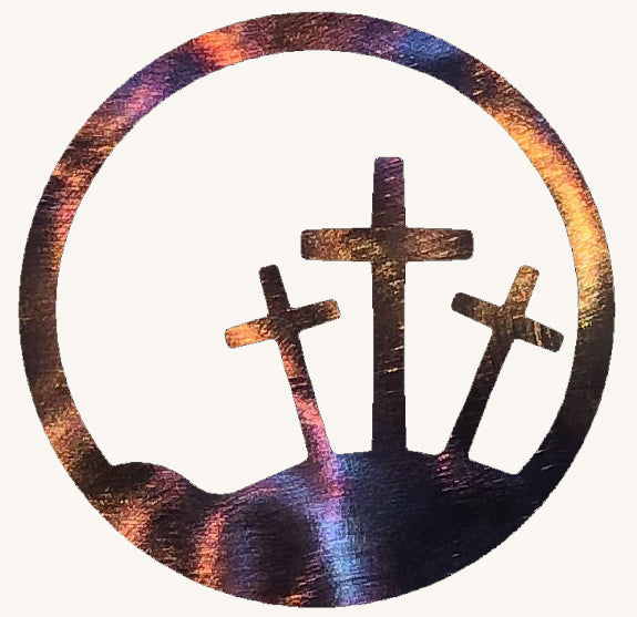 Three Crosses Metal Art