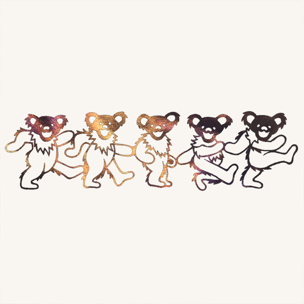 Grateful Dead Dancing Bears Group in Row Metal Art
