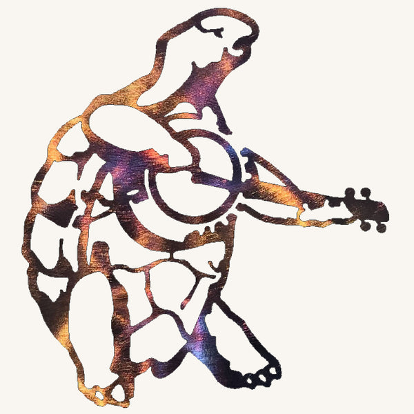 Grateful Dead Turtle with Banjo Metal Art