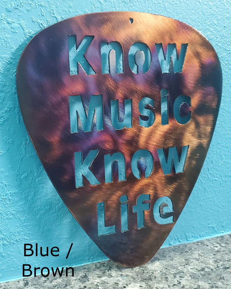 Know Music Know Life Guitar Pick Metal Art