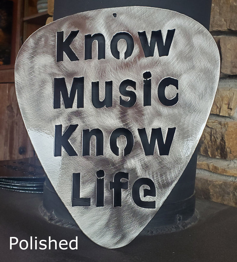 Know Music Know Life Guitar Pick Metal Art