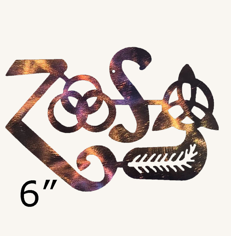Led Zeppelin Zoso Four Symbols Metal Art