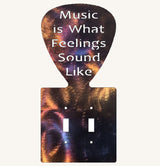Music is What Feelings Sound Like Guitar Pick Light Switch Metal Art