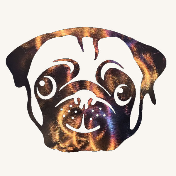 Pug Dog Face Metal Art