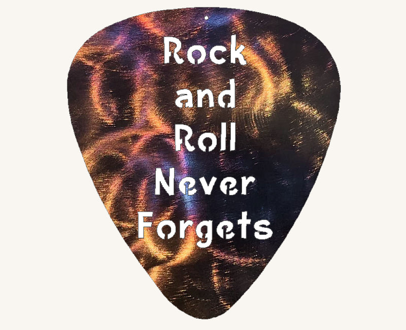Rock and Roll Never Forgets in Guitar Pick