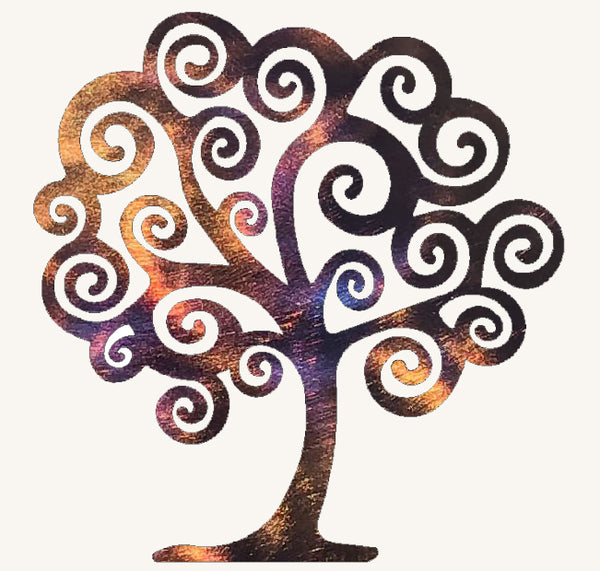 Spiral Tree Metal Art