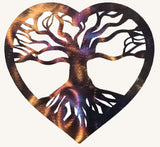 Tree in Heart Metal Art Sculpture