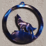Wolf Howling in Circle Metal Art (#117) - Mountain Metal Arts