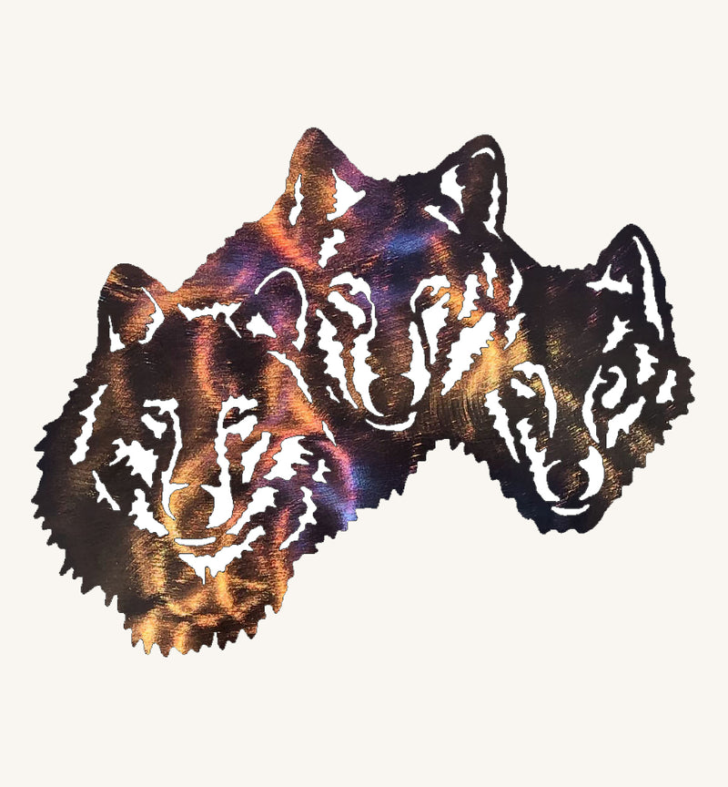 Wolves - Family of Three Metal Art (#101)